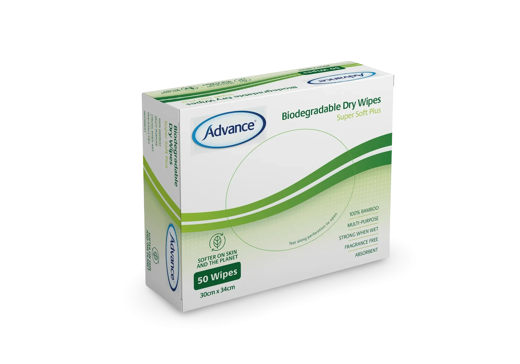 Biodegradable Dry Wipes (30cm x 34cm)